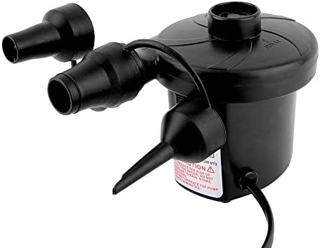 Dorart Portable 220-240 Volt Electric Air Pump Inflator with 3 Universal Nozzle Adapters for Rafts, Air Mattresses Pool, Camping Mats, Boats, Floats, Vacuum Bags