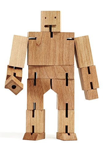 Areaware Cubebot Natural by David Weeks Holz Medium