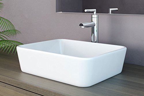 NEG Waschbecken Uno32A (eckig) Aufsatz-Waschschale/Waschtisch (weiß) mit schmalem Rand und Nano-Beschichtung - 2