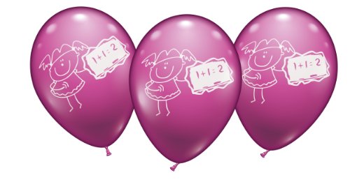Karaloon 30032 – 6 Ballons Schule Girls, 90-100 cm, rosa - 3