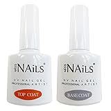 TWIN BOTTLE TOP & BASE COAT UV NAIL GEL Soak Off Professional 10ml x 2