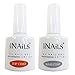 TWIN BOTTLE TOP & BASE COAT UV NAIL GEL Soak Off Professional 10ml x 2