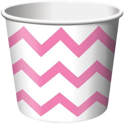 Candy Pink Chevron Stripe Treat Cups - Great for easter treats - 6pk