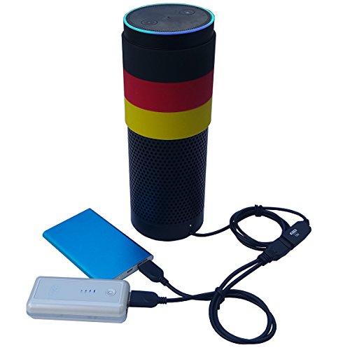 MERES USB Ladungskabel anschließen für Amazon Echo – USB 5V zu DC 15V Netzkabel für Amazon alexa echo zubehör machen die Echo Portable (schwarz) - 6