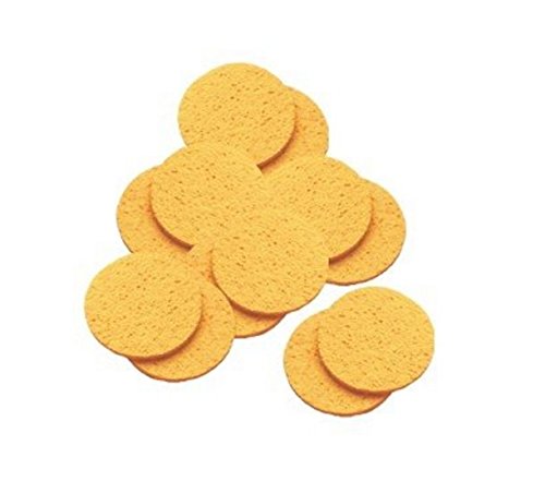 DMtse Natural Cellulose Mask Removing Sponges Cleansing Facial Sponges - 12 Pack - Round 10cm