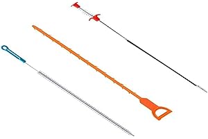 nobrand Spazzola per Pulizia fognature Scovolini Sturalavandini per la Pulizia degli scarichi Rimuovi Capelli Pulisci Scarico Utensile di Pulizia/Gancio, per la Cucina, Il Bagno, Il fognario(3 Pezzi)