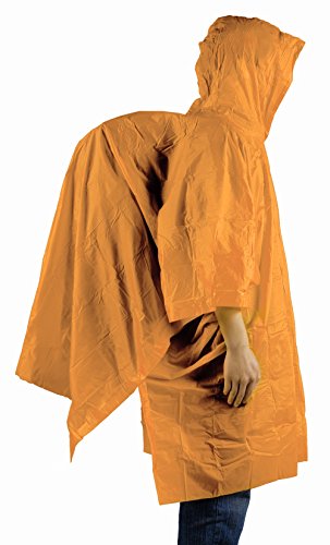 Leichter Regen Poncho, mit Rucksack Abdeckung, Rot oder Orange