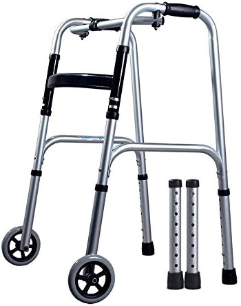 QFFL Old Four-legged Walker Elderly Non-slip Folding Crutches Toddler Trolley Walking Aids 4 Colors Available Crutches Walker ( Color : B )
