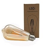 Vintage Edison Leuchtmittel LED Filament E27 8W nicht dimmbar für Home Cafe Shop Restaurant Dekoration, AC 85-265 V Warm Weiß 2700 K, warmweiß, E27, 8.00 W