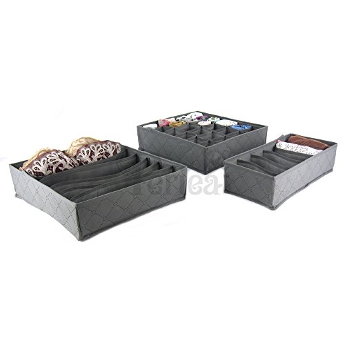 Periea – Schubladeneinsätze (Packung mit 3) – Katrina (Grau) - 2