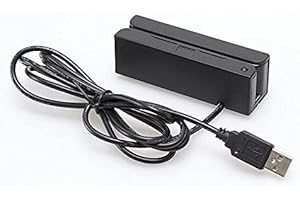 Posunitech Mini Msr100 Swipe Magnetic Credit Card Reader 3 Tracks Hi/Lo Data Collector, USB Msr Stripe Card Reader for Point of Sale (POS), Access Control, ID Verify