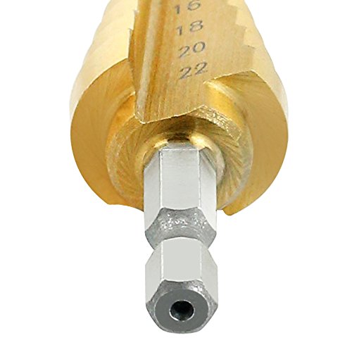 SYCEES HSS Profi Stufenbohrer 4 – 22mm Schälbohrer Konusbohrer Kegelbohrer Fräser - 5