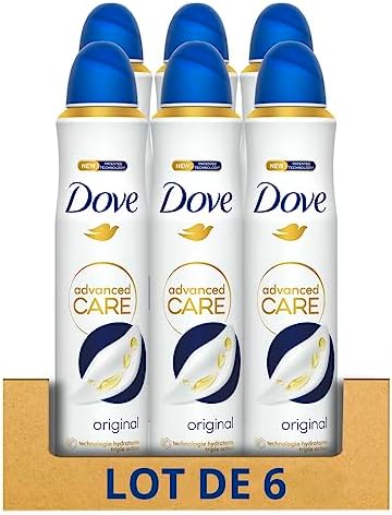 DOVE - Deodorante da donna originale Advanced Care - Spray antitraspirante - si prende cura delle ascelle quotidianamente - 72 ore di protezione (confezione da 6 x 200 ml)