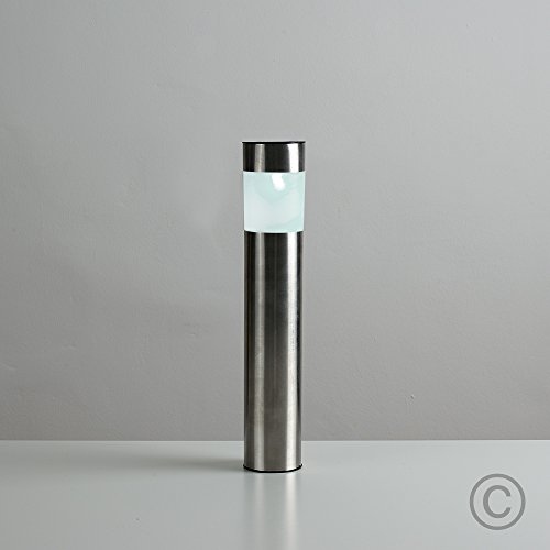 Moderne Solarleuchten aus Edenstahl – wiederaufladbare LED Pollerleuchten mit RGB-Einstellungen für die Garten – 4er - 7