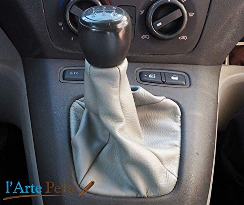 Cuffia leva cambio Fiat Idea vera pelle grigia