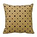Produktbild Black and Khaki Polka Dots Design Throw Pillow Cover Case Decorative Square for Home Sofa 18X18 Inches Two Sides