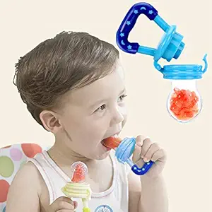 SAPPHIRE INDIA Baby Teether and Fruit Nibbler - BPA Free Silicone Soother Baby Nipple for Kids, Best for 6 Months to 24 Months