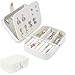 Produktbild iSuperb Reise Schmuckkästchen für Ringe Ohrringe Halskette Jewelry Box for Earing, Ring, Stud Earring and Necklace, 16,5 x 11,5 x 5,5 cm (Weiß)