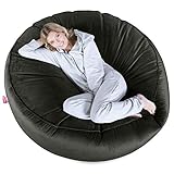 Lounge Pug, Canapé Pouf Géant 'Grande Mammouth', Pouf Canapé, Gros Pouf, Velours Anthracite