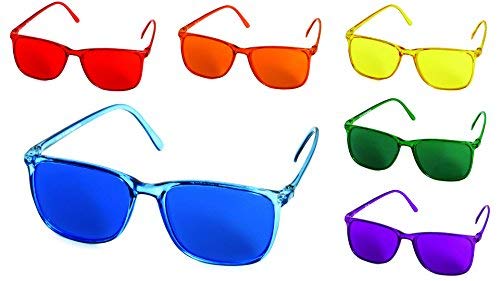 BioTec - Gafas de sol (6 unidades), color rojo, naranja, amarillo, verde, azul y violeta