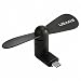 Produktbild Mini Handy Ventilator USB C Handy Fan, Klein Tragbar Leise Unterwegs USAMS Kühler Lüfter mit Zwei Blätter für Type C Android Smartphone (Schwarz)