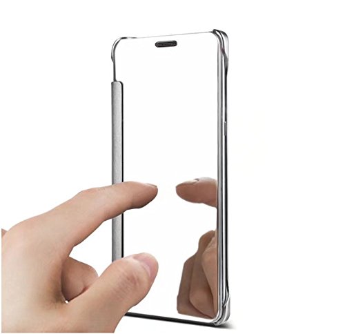 Qissy Funda Huawei P10 inteligente Fecha Hora Ver Espejo Brillante tir  n del caso duro Con del sue  o Despierte Funci  n  Huawei P10  Negro 