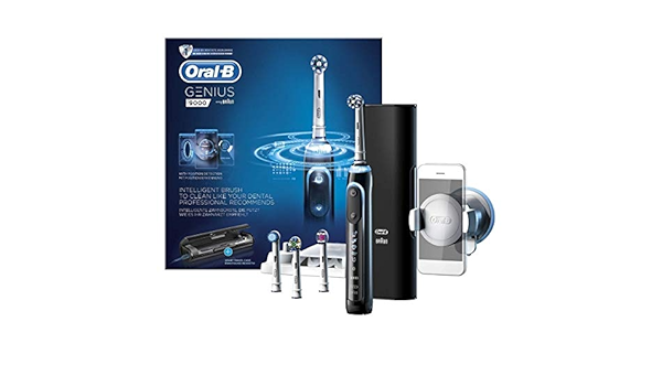 Oral B Genius 9000 Electric Sonic Toothbrush 6 Speed Power Cleaning 1 Connected Handle 3 Rechargeable Toothbrush Heads Amazon Co Uk Health Personal Care
