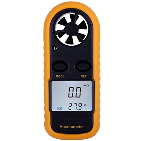 Jauge de vitesse de vent anémomètre thermomètre Portatif affichage LCD TE038