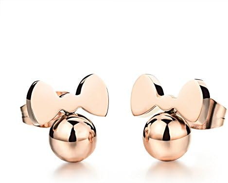 Jewellery Women's earrings On Sale Cheap Price Clearance PrimeCute Rose Gold Plated Little Mouse Stud Earrings for Girls Women, Hypoallergenic