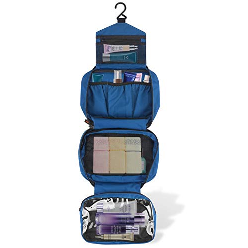 Beauty Case da Viaggio, Jiemei Borsa per Toilette - Uomini e Donne, Con Gancio e Maniglia, Materiale Impermeabile, 2 Appendiabiti Portatili Come Regalo