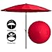 Produktbild SunnyJoy Sonnenschirm Ø272 cm x h245 cm Terrassenschirm Gartenschirm Marktschirm, rund, rostfreies Glasfaser-Gestell, Bespannung Polyester mit Rotationsgelenk,Rot