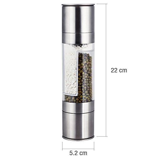 Anpro 2 in 1 Salz und Pfeffermühle mit einstellbarem Edelstahl Schleifer - 6