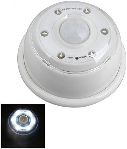 PIR Induction LED Light, TTrees 6 LED Auto Infrared Human Body Sensing Lights Delay Time and Luminance Adjustable Energy Saving Lamps Wireless PIR Motion Sensor Detector Light Lamp for Porch Corridor Bathroom Wardrobe Cabinets Stair and the Basement Etc (White)