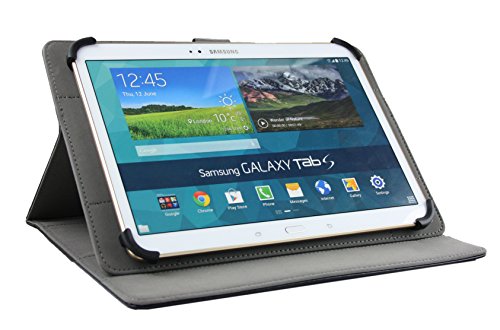 Emartbuy® Vodafone Tab Prime 7 4G 10.1 Zoll Tablet PC Universal ( 10 – 11 Zoll ) Schwarz Distressed Multi Angle Exekutiv Folio Mappen Kasten Abdeckung mit Kartensteckplätze + Eingabestift - 2