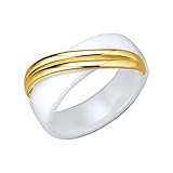 Jacques Lemans Damen Ring 925/- Sterling Silber mit Keramik 925/- Sterling Silber Glänzend weiß 490270024