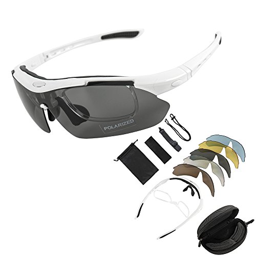 KT-SUPPLY UV-Schutz Radbrille Mit 5 Austauschbaren Polarisierten Gläsern
