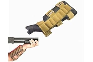 FIRECLUB 8 Rounds Gun Ammo Storage Shotgun Shell Holder Adjustable Shooters Forearm Or Buttstock Sleeve Magazine Pouch