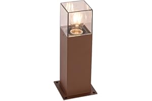 QAZQA - Industrie I Vintage I Industrie I Vintage I Stehleuchte I Stehlampe I Standleuchte I Lampe I Leuchte für den Außenbereich, rostbraun, 30 cm, IP44 – Dänemark I Außenbeleuchtung - Aluminium Rech