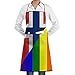 Produktbild Aprons for Women Norway Flag LGBT Flag Kitchen Long Aprons Women Men Internet Cafes Sleeveless Overalls Portable Pocket Design