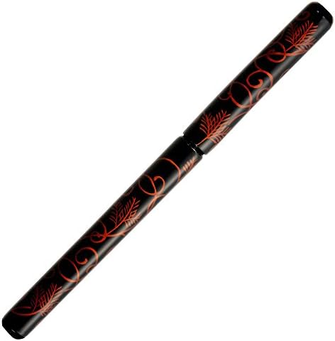 Akashiya Natural Banboo Brush Maki-e Fude Pen Lacquered Sandalwood Paint Arabesque with Paulownia Box