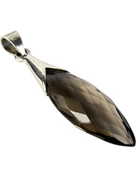 Exklusiver Ketten Anhänger Rauchquarz 8.6 Karat eingefasst in 925 Sterling Silber in Juweliers- Qualität