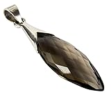 Fine Jewellry by Unique Unique exklusiver Jugendstil Ketten Anhänger echter Rauchquarz Tropfen eingefasst in 925 Sterling Silber 8.6 Karat in Juweliers- Qualität