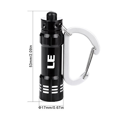 LE 5er Pack Mini Taschenlampe, Schlüsselanhänger LED Notfallleuchte, batteriebetrieb, Schwarz - 5