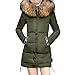Produktbild Damen Winterjacke,Wintermantel Lange Daunenjacke Parka Jacke Outwear Frauen Winter Warm Daunenmantel Steppjacke Mantel Oberbekleidung Trenchcoat mit abnehmbarer Pelzkragen Elecenty (Armeegrün, XXL)