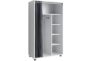 Vicco armadio multifunzione Doros, Bianco, 100 x 168 cm Con rulli