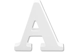 Bojueshaw White Wooden Letters,4 Inch Standing Alphabet,DIY Paintable Letters for Arts & Crafts,Home Decor, Weddings & Parties(Letter A)