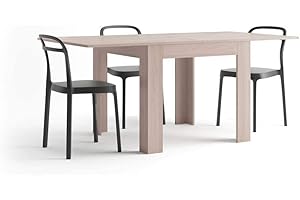 Mobili Fiver, Square extendable dining table, 90x(180) x90 cm, Eldorado, Pearled Elm, Made In Italy