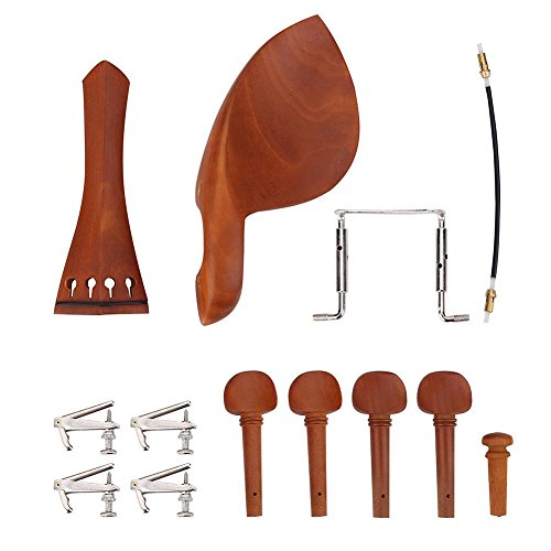 4/4 Violin Fittings, Jujube Wood Violin Parts Chin Rest Pegs Tailpiece Tunners End Pin String a(a)