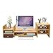 Produktbild LQQFFHome Regale, Bambus TV Bildschirm Computer Monitor Standfuß, 2-Tier-Desktop-Lagerregale/Regale (größe : L)