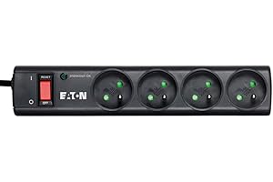 Eaton Multiprise/Parafoudre - Eaton Protection Strip 4 FR - PS4F - 4 prises FR - Noir